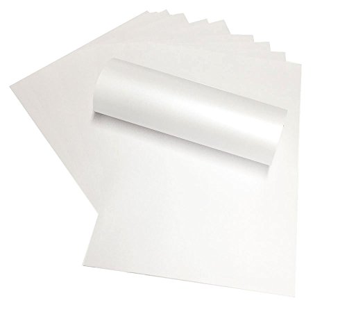 Syntego A4 Perlglanz-Schimmerpapier, doppelseitig, geeignet für Tintenstrahl- und Laserdrucker, 10 Blatt, 120 g/m² (helles Schneeweiß) von Syntego