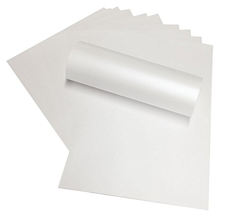 Syntego Frost Perlglanz-Schimmerpapier, doppelseitig, geeignet für Tintenstrahl- und Laserdrucker, 10 x A4, 120 g/m² (weiß) von Syntego