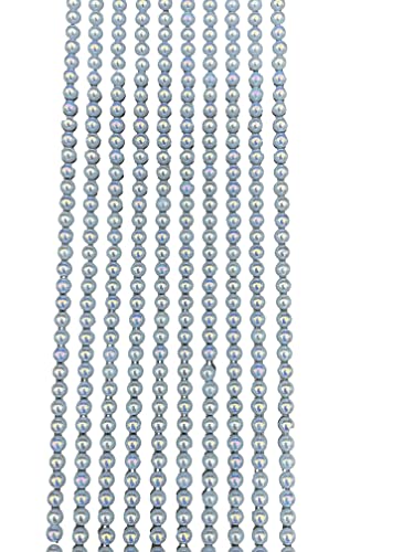 500 x selbstklebende Perlen, 3 mm, Mini-Perlen, flache Rückseite, runde Perlen, Streifen, Verzierungen (AB-Blau) von Syntego