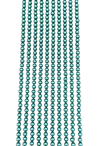 500 x selbstklebende Perlen, 3 mm, flache Rückseite, runde Perlen, Streifen, Verzierungen (Blaugrün) von Syntego