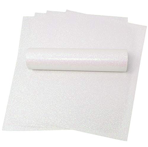 Syntego A4 dickes und weiches Glitzerpapier 150 g/m² / 40 lb 10 Blatt (weiß irisierend) von Syntego