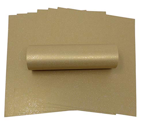 Bastelpapier, 120 g/m², A4, glitzert & schillert auf Einer Seite, zur Kartenherstellung, goldfarben, 10 Stück von Syntego