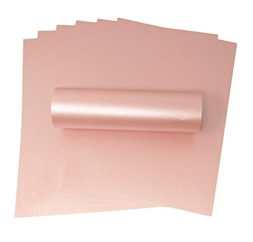 Bastelpapier, 120 g/m², A4, glitzert & schillert auf Einer Seite, zur Kartenherstellung, rosa, 10 Stück von Syntego
