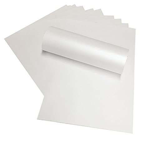 Dekoratives Perlglanz-Papier, 120 g/m², doppelseitig, 30,5 x 30,5 cm, Frostweiß von Syntego