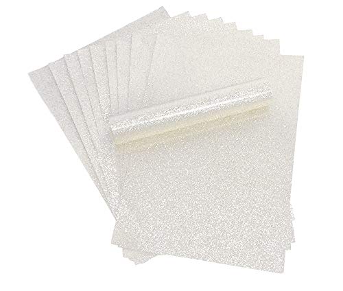 Glänzende irisierend weiße Glitzer-Karte, A4, glitzernd, weich, fusselfrei, 250g/m², 10 Blatt von Syntego