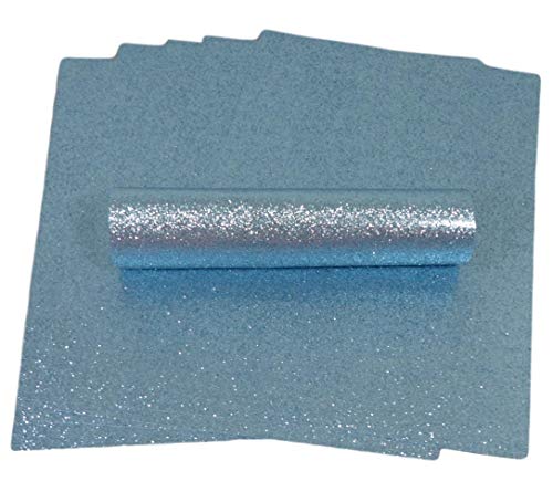 Glitzer-Papier, A4, blassblau, glitzernd, weich, fusselfrei, dick, 150 g/m², 10 Blatt von Syntego