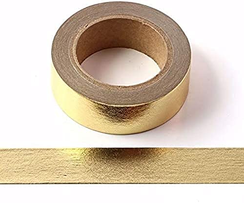 Syntego Masking Tape Washi-Klebeband, dekorativ, selbstklebend, 15 mm x 10 m (Goldfolie) von Syntego