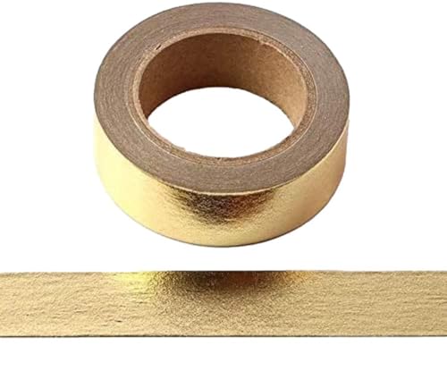 Masking Tape Washi-Klebeband, dekorativ, selbstklebend, 15 mm x 10 m (Goldfolie) von Syntego