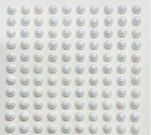 Perlenverzierung, selbstklebend, 6 mm, klein, rund, 400 Stück (AB Regenbogen) von Syntego