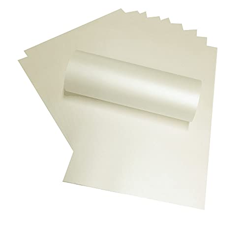 Perlglanz-Papier, 30,5 x 30,5 cm, dekorativ, 120 g/m², doppelseitig, Hellelfenbeinfarben von Syntego