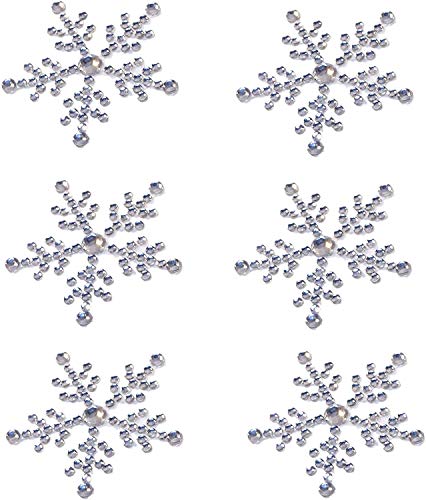 Schneeflocken-Aufkleber-Verzierungen, glitzernde Strasssteine aus Kunstharz, selbstklebende Aufkleber zum Basteln, Weihnachtskarten, 6 Schneeflocken-Aufkleber-Verzierungen, glitzernde Strasssteine aus Kunstharz, selbstklebende Aufkleber zum Basteln, Weihnachtskarten, 6 von Syntego