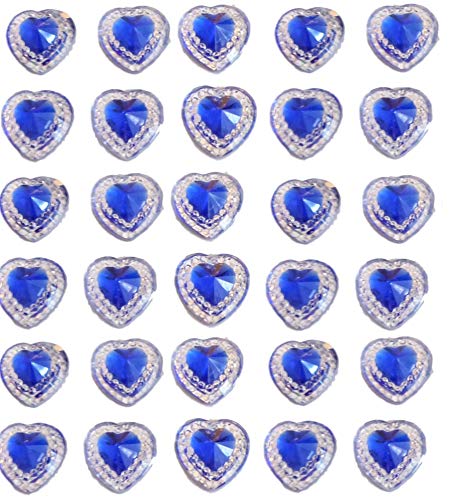 Selbstklebende Herz-Schmucksteine, mit farbigen Strasssteinen, Acrylsteinen, transparent, 40 Stück von Syntego