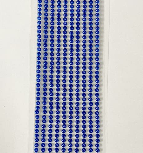 Syntego Selbstklebende Perlen, 3 mm, Mini-Perlen, flache Rückseite, 500 Stück (Königsblau) von Syntego
