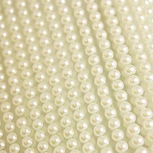 Selbstklebende Perlen, 3 mm, Mini-Perlen, flache Rückseite, 500 Stück (elfenbeinfarben) von Syntego