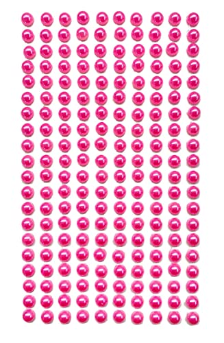 Selbstklebende Perlen, 6 mm, klein, rund, selbstklebend, 400 Stück (Neon-Pink) von Syntego