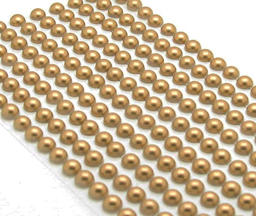 Selbstklebende Perlen 6?mm Wundersch?ne kleine rund gold Perle Stick auf Klebestreifen Perlen Verzierung - 200 von Syntego