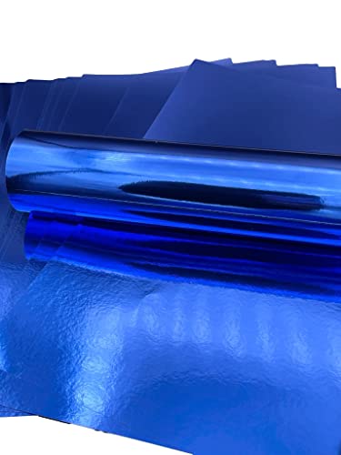 Syntego 10 Blatt A4 Premium Reflektierendes Spiegeleffektpapier einseitig 140 g/m² Text (Electric Blue) von Syntego