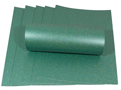 Syntego 10 Blatt A4 weihnachtliches grünes glitzerndes Papier, 120 g/m², einseitig zum Basteln von Karten von Syntego