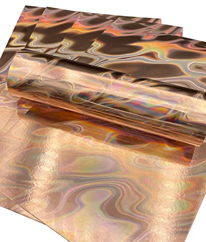 Syntego 5 Blatt A4 Premium Holographische Lava-Effekt-Karton, einseitig 240 g/m² / 40 kg Einband (Roségold) von Syntego