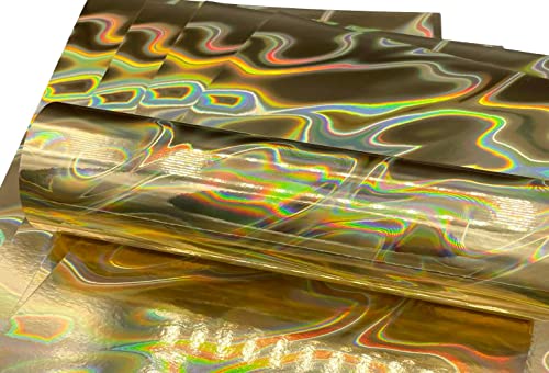 Syntego 5 Blatt A4 Premium Holographische Lava-Effekt-Karton, einseitig 240 g/m²/40 kg Einband (Gold) von Syntego