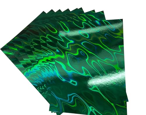 Syntego 5 Blatt A4 Premium holografischer Lava-Effekt-Karton, einseitig, 240 g/m², 40 kg Einband, Weihnachtsgrün von Syntego