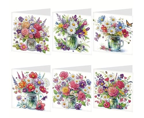 Syntego 6pcs DIY Diamond Painting Grußkarten-Set Sommerblumen Grußkarten Diamant Kunst Kit Syntego 6pcs DIY Diamond Painting Grußkarten-Set Sommerblumen Grußkarten Diamant Kunst Kit von Syntego