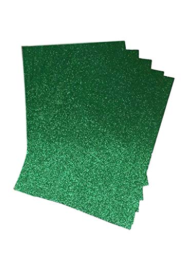 Syntego A4 Glitzerpapier, glitzernd, weich, fusselfrei, dick, 150 g/m²/40 lb, 10 Blatt (grün) von Syntego