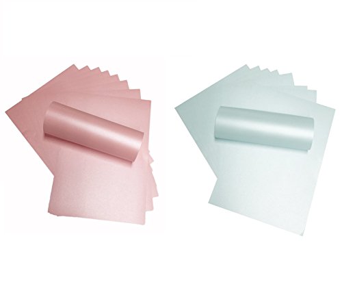 Syntego A4 Perlglanz-Papier, doppelseitig, geeignet für Tintenstrahl- und Laserdrucker, 20 Blatt, je 10 Stück, 120 g/m² (Rose und Blau) von Syntego