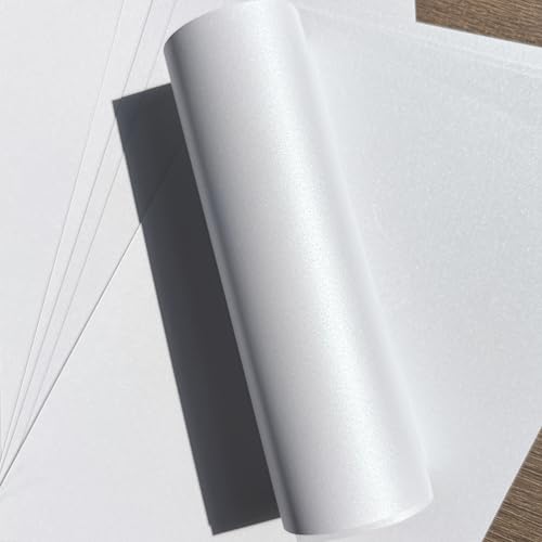Syntego Frost Perlglanz-Schimmerpapier, doppelseitig, geeignet für Tintenstrahl- und Laserdrucker, 10 x A4, 120 g/m² (weiß) von Syntego