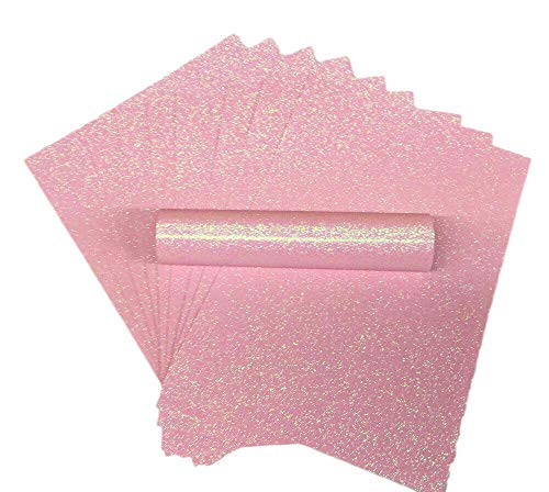 Syntego Glitzerpapier, A4, glitzernd, weiche Haptik, fusselfrei, dick, 150 g/m², 10 Blatt, irisierend, blassRose von Syntego