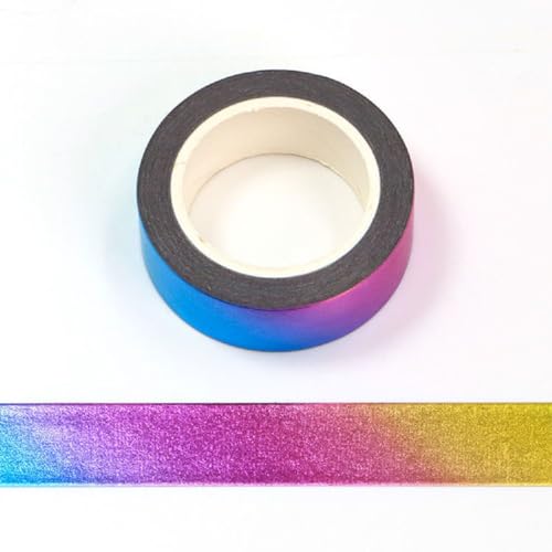 Syntego Masking Tape Washi-Klebeband, dekorativ, selbstklebend, 15 mm x 10 m (Regenbogen) von Syntego