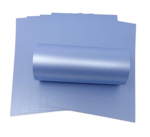 Syntego Perlglanz-Schimmer, Doppelseitiger A4-Dekorationskarton, 300 g/m², 10 Blatt (Blau, A4-Größe) von Syntego