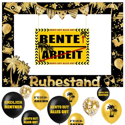 Syoulin-Rente Deko，Rentner Geschenk-Ruhestand Fotopapier Fotorahmen，Zeichen für den Ruhestand，Ruhestand Luftballons,Geeignet für Ruhestandsfeiern von Männern und Frauen von Syoulin