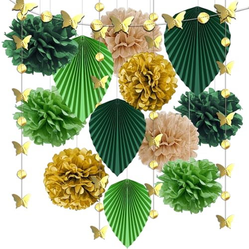 Syoulin dschungel gartenparty deko draußen,girlande grün goldene,pompons party deko,schmetterlinge,lampions hochzeitsdeko,blätter girlande,hat einen natürlichen und rustikalen,lebendigen Charme 14er Syoulin dschungel gartenparty deko draußen,girlande grün goldene,pompons party deko,schmetterlinge,lampions hochzeitsdeko,blätter girlande,hat einen natürlichen und rustikalen,lebendigen Charme 14er von Syoulin