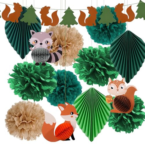 Syoulin-sommerparty gartenparty deko ,dschungel/wald deko,pompons deko , Geeignet für Familienversammlungen und Geburtstage von Kindern，Parteidekoration voller Natur von Syoulin