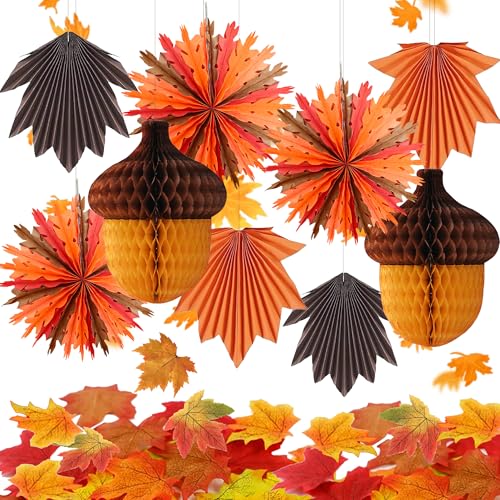 Syoulin herbst dekoration,herbst/halloween deko innen,Haselnuss-Waben, Waben-/Ahornblatt-Papierfächer, Ahornblatt-Imitat,Schaffen Sie ganz einfach eine stimmungsvolle Herbstatmosphäre Syoulin herbst dekoration,herbst/halloween deko innen,Haselnuss-Waben, Waben-/Ahornblatt-Papierfächer, Ahornblatt-Imitat,Schaffen Sie ganz einfach eine stimmungsvolle Herbstatmosphäre von Syoulin