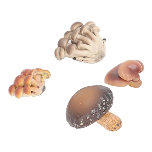 Syrisora ​​4-teiliges Miniatur-Pilzmodell-Set, Hochsimulierte Pilzfiguren, Dekoration für Bildung (Typ 1) von Syrisora