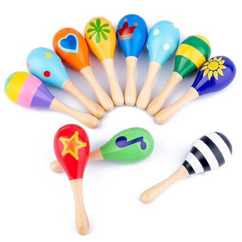 Syrisora Maracas Shaker Rassel für Kinder, Maracas Shaker Rassel Maracas, Handpercussion-Musikinstrument, Lernspielzeug Zum Erfassen, Sehen, Hören, Trainieren Syrisora Maracas Shaker Rassel für Kinder, Maracas Shaker Rassel Maracas, Handpercussion-Musikinstrument, Lernspielzeug Zum Erfassen, Sehen, Hören, Trainieren von Syrisora