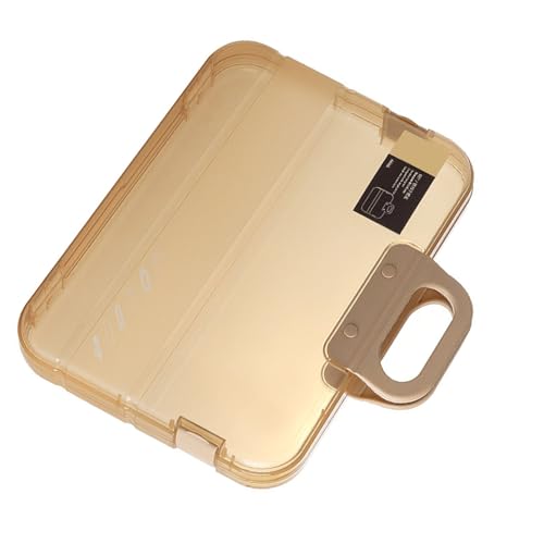 Syrisora Plastic Document Case, Clear Document Case, Multipurpose Großer Kapazität A4 -Datei -tragbarer Projektfall für die Büroschule (Khaki) von Syrisora