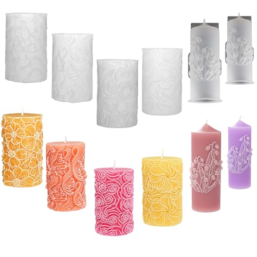 Syunyin 6 Stück Kerzenform Silikon, Kerzenformen zum Gießen, DIY Kerzen Formen Silikon Blumen Gießform Kerzen Silikonformen Set, Kerzengießform Zylinder Groß Syunyin 6 Stück Kerzenform Silikon, Kerzenformen zum Gießen, DIY Kerzen Formen Silikon Blumen Gießform Kerzen Silikonformen Set, Kerzengießform Zylinder Groß von Syunyin
