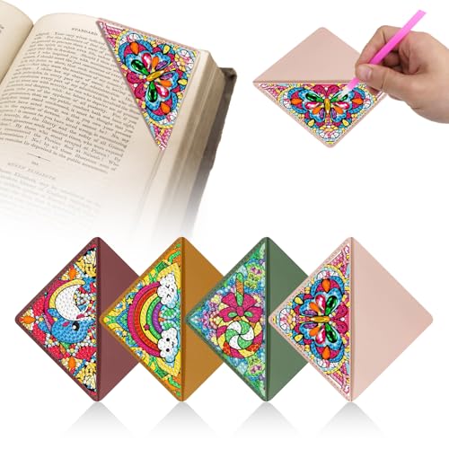 Syunyin 4er Set Diamond Painting Lesezeichen mit 5D Glitzersteinen DIY Bookmark Personalisierte Geschenkidee für Erwachsene Kinder Geburtstag Bastelset Kreativität Entspannung Syunyin 4er Set Diamond Painting Lesezeichen mit 5D Glitzersteinen DIY Bookmark Personalisierte Geschenkidee für Erwachsene Kinder Geburtstag Bastelset Kreativität Entspannung von Syunyin