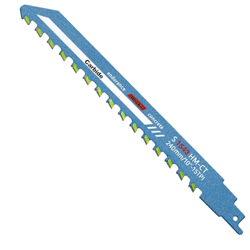 Syunyin Säbelsägeblätter Stein, Säbelsägeblatt für Porenbeton, Hartmetallstahl Sägeblätter für Hohlblockstein, Metall, Ziegel, Beton (S1543, 240mm) von Syunyin