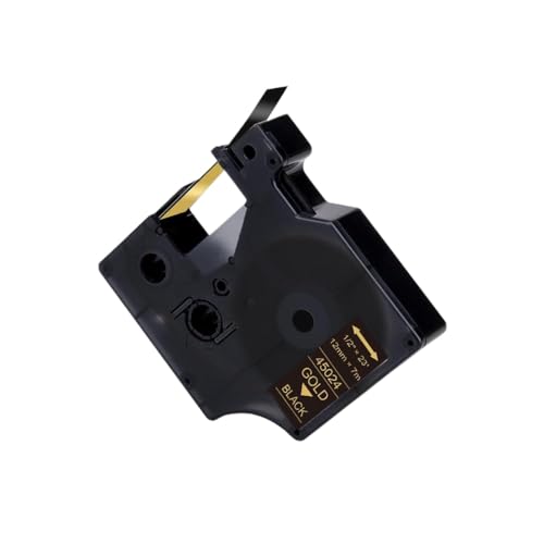 12 mm schwarz auf weißes Etikettband 45013 kompatibel mit LabelManager 160 280 Colorpop -Etikett -Maker Pass(Gold on Black) von Sywchrf