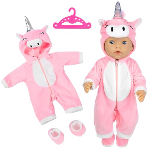 Kleidung Outfits für Baby Puppen,Baby Puppenkleidung Set, Puppenkleidung 35-43 cm, 3-teiliges Outfit mit Bodysuit, Socken, Aufhänger,Puppen Zubehör, Neugeborene Baby Puppen Mädchen Geburtstag Kleidung Outfits für Baby Puppen,Baby Puppenkleidung Set, Puppenkleidung 35-43 cm, 3-teiliges Outfit mit Bodysuit, Socken, Aufhänger,Puppen Zubehör, Neugeborene Baby Puppen Mädchen Geburtstag von SyxhHzm