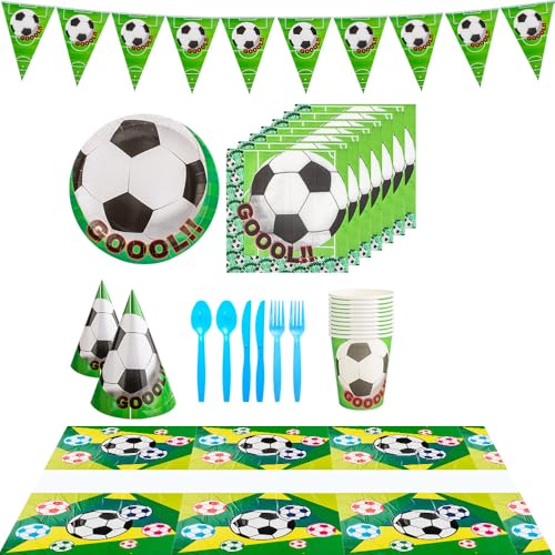 Cartoon-Kinder-Party-Requisiten-Set: Fußball-Muster, Dekoration für Geburtstag und Urlaubsatmosphäre (9 Stück) von Syzplnwy