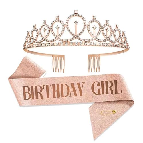 Geburtstags-Königin-Stirnband-Schärpe, Krone, Satin-Schärpe und funkelnder Kopfschmuck für Mädchen und Frauen, Geburtstagsparty-Geschenke, Foto-Requisiten, Verkleidungszubehör Geburtstags-Königin-Stirnband-Schärpe, Krone, Satin-Schärpe und funkelnder Kopfschmuck für Mädchen und Frauen, Geburtstagsparty-Geschenke, Foto-Requisiten, Verkleidungszubehör von Syzplnwy