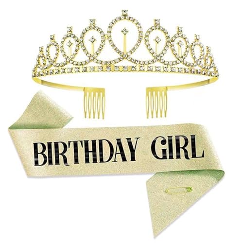 Geburtstags-Königin-Stirnband-Schärpe, Krone, Satin-Schärpe und funkelnder Kopfschmuck für Mädchen und Frauen, Geburtstagsparty-Geschenke, Foto-Requisiten, Verkleidungszubehör Geburtstags-Königin-Stirnband-Schärpe, Krone, Satin-Schärpe und funkelnder Kopfschmuck für Mädchen und Frauen, Geburtstagsparty-Geschenke, Foto-Requisiten, Verkleidungszubehör von Syzplnwy