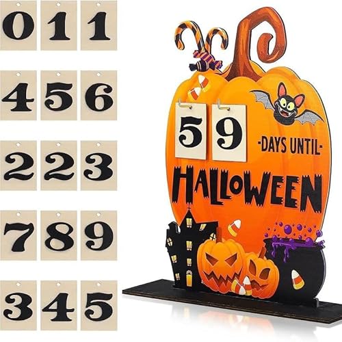Halloween Adventskalender - Holz Kürbis Countdown Dekor Einstellbar mit austauschbarem Papier Halloween Adventskalender - Holz Kürbis Countdown Dekor Einstellbar mit austauschbarem Papier von Syzplnwy