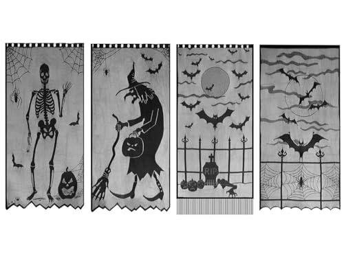 Halloween-Dekorationsset, gruselige Spinnennetz- und Fledermausmotive, wiederverwendbare Tür- und Tisch-Party-Dekoration (Tür-Set) von Syzplnwy