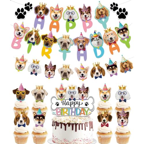 Pet Birthday Party Decorations Kit, Indoor Outdoor Celebration Set with Cartoon Animal Cake Toppers, Banners - Dog A Pet Birthday Party Decorations Kit, Indoor Outdoor Celebration Set with Cartoon Animal Cake Toppers, Banners - Dog A von Syzplnwy